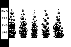 Black bubbles rising in vertical columns vector design Product Image 1