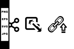 Share icon expand symbol link upload vector set with arrows Product Image 1