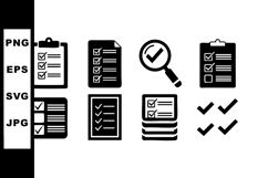 Checklist icons set for task organization and completion Product Image 1