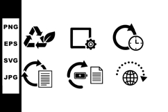 Recycling and circular economy icons with document and Product Image 1