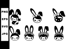 Cute bunny characters with different hairstyles and Product Image 1