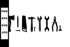 Collection of essential hand tools including axe, saw, Product Image 1