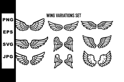 Wing variations set with different feather designs for creat Product Image 1