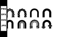 Set of black simple and stylized arch shapes vector icons Product Image 1