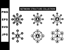 Network structure collection with connected user icons in Product Image 1