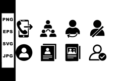 User management icons set for mobile interface with profile Product Image 1