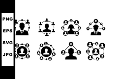 Business networking icons showing connected people in Product Image 1