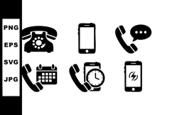 Telephone and smartphone communication vector icons with Product Image 1