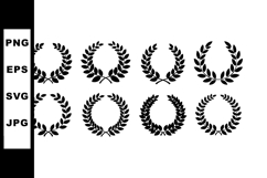 Laurel wreath set vector design collection with various Product Image 1