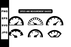 Speed and measurement gauges vector icons showing various di Product Image 1