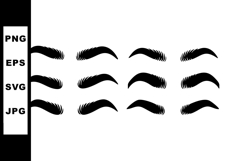 Set of twelve black eyebrow vector shapes for makeup and bea Product Image 1