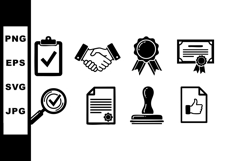 Business approval and certification icons including handshak Product Image 1