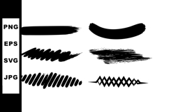 Abstract black brush strokes vector design elements for crea Product Image 1
