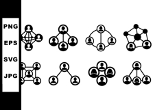 Network connection icons set representing social and busines Product Image 1