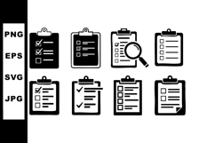 Clipboard checklist icons set with various task completion a Product Image 1