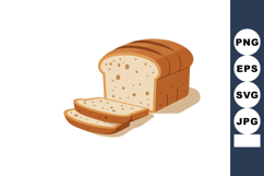 Fresh sliced bread loaf bakery product vector illustration n Product Image 1
