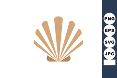 Seashell vector illustration in beige tones with symmetrical Product Image 1