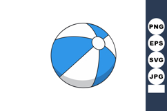 Blue and white beach ball summer toy vector illustration sim Product Image 1