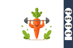 Muscular carrot lifting barbell healthy fitness vegetable il Product Image 1