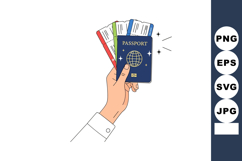 Hand holding multiple passports for international travel and Product Image 1