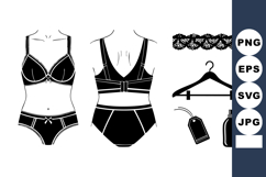 Female lingerie with bra panties and accessories vector ill Product Image 1