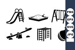 Playground equipment including slide sandbox swing seesaw c Product Image 1