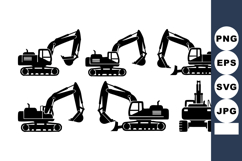 Excavator silhouettes construction equipment vector design Product Image 1