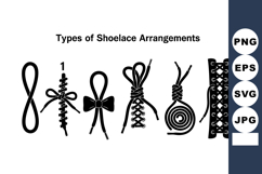 Types of Shoelace Arrangements Vector Illustration Showing S Product Image 1