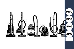 Vacuum Cleaner Silhouettes Different Styles Household Cleani Product Image 1