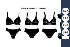 Essential lingerie elements vector with bras panties and co Product Image 1