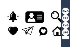 Communication and social media icons with heart, home, and Product Image 1