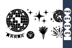 Disco ball party decorations with sparkling stars and festiv Product Image 1