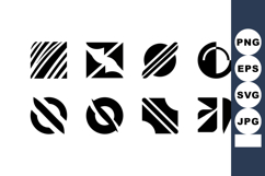 Abstract geometric shapes with black and white contrast vec Product Image 1