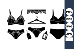 Lingerie with bra panties lace hanger and perfume bottle in Product Image 1