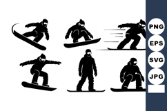 Snowboarder performing various tricks and stances in black s Product Image 1