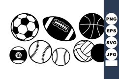 Collection of Various Sports Balls Including Soccer Football Product Image 1