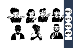 Diverse people showing gestures and emotions expressing comm Product Image 1
