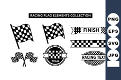 Racing flag elements collection with checkered patterns and Product Image 1