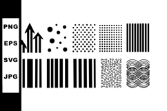 Abstract black and white barcode and arrow vector icons set Product Image 1