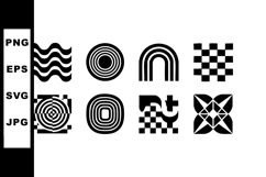 Abstract geometric black and white pattern shapes vector ico Product Image 1