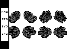 Ornamental floral swirl vector set with decorative leaf and Product Image 1