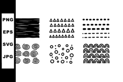 Abstract black geometric shapes pattern set with lines, tria Product Image 1