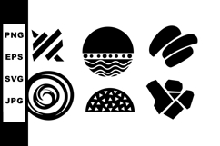 Abstract geometric shapes vector illustration in black and w Product Image 1