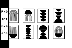 Abstract geometric shapes with half circles and lines in bla Product Image 1