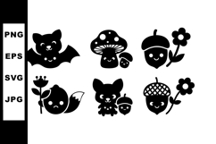 Cute Halloween and Autumn Themed Animals and Nature Vector I Product Image 1
