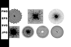 Abstract geometric spiral and dot pattern vector shapes with Product Image 1