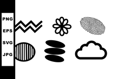 Abstract black and white simple graphic shapes vector illust Product Image 1