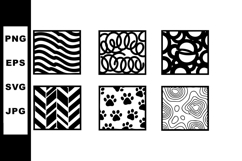 Set of six black and white abstract seamless patterns with p Product Image 1