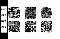 Abstract black and white geometric shapes vector collection Product Image 1