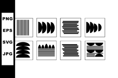 Abstract black and white geometric shapes pattern set vector Product Image 1